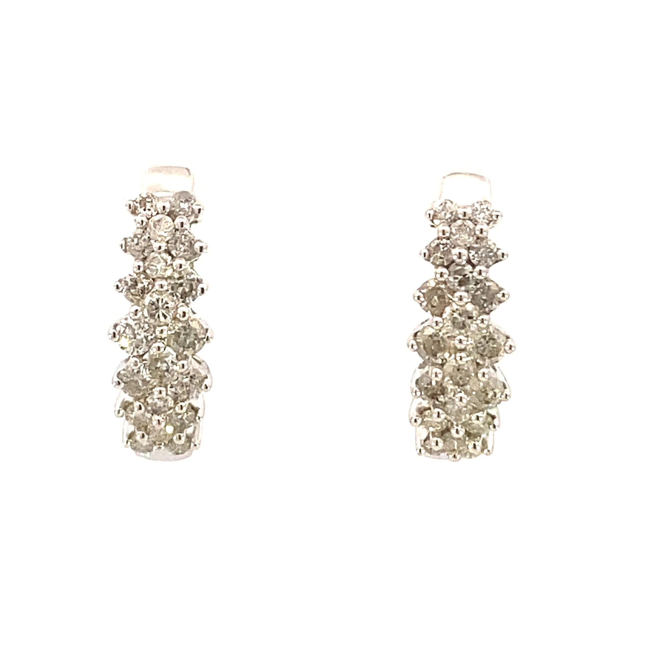 1.09ct Diamond Diamond Hoop Earrings 14KT White Gold - Image 3