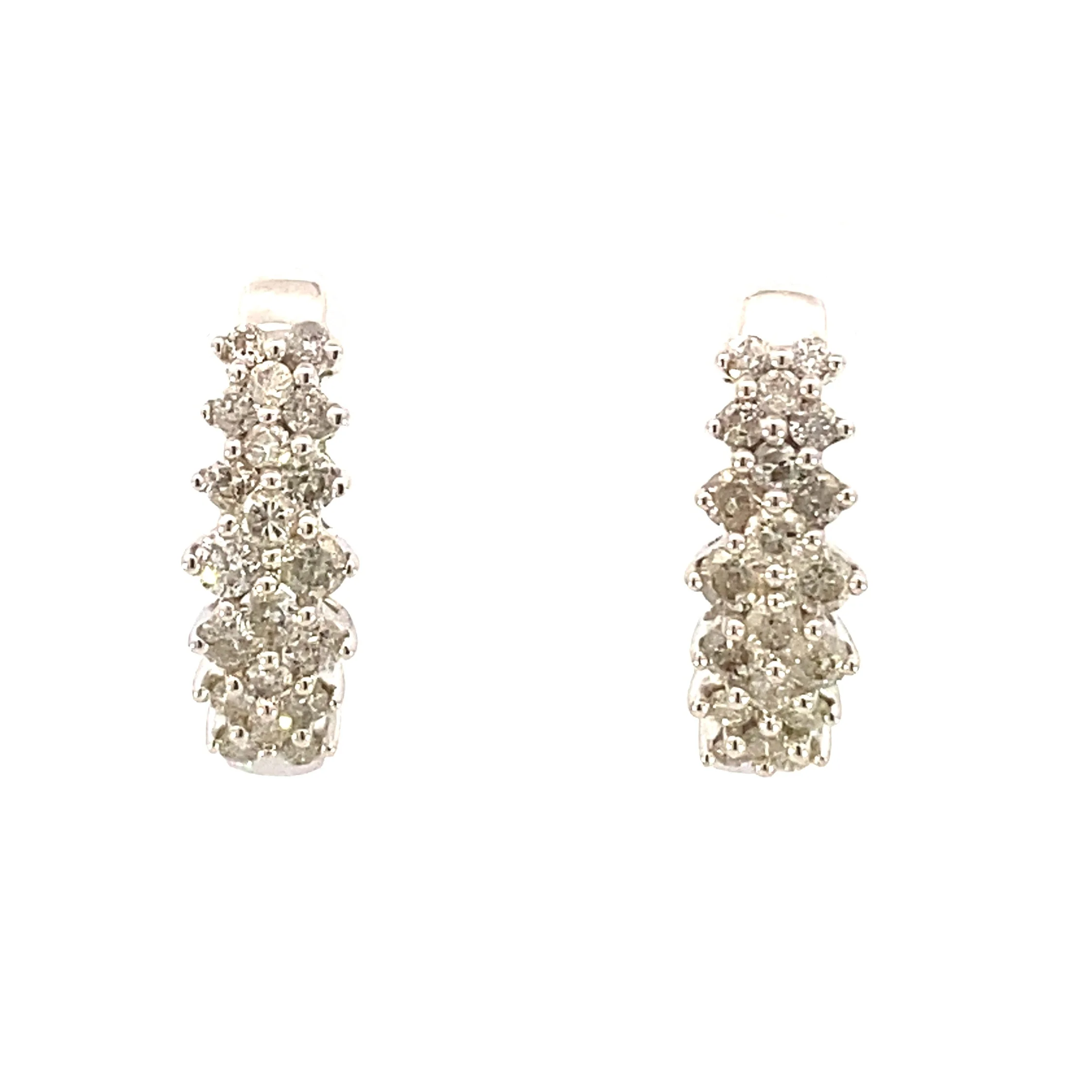 1.09ct Diamond Diamond Hoop Earrings 14KT White Gold - Image 4