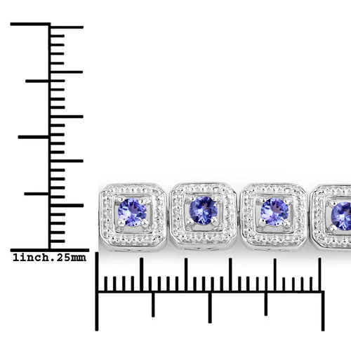 1.10 Carat Genuine Tanzanite .925 Sterling Silver Bracelet - Image 6