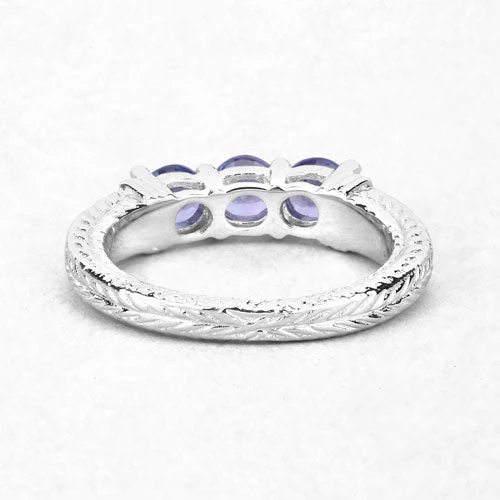 1.11 Carat Genuine Tanzanite .925 Sterling Silver Ring - Image 10