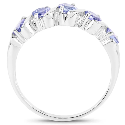 1.15 Carat Genuine Tanzanite .925 Sterling Silver Ring - Image 5