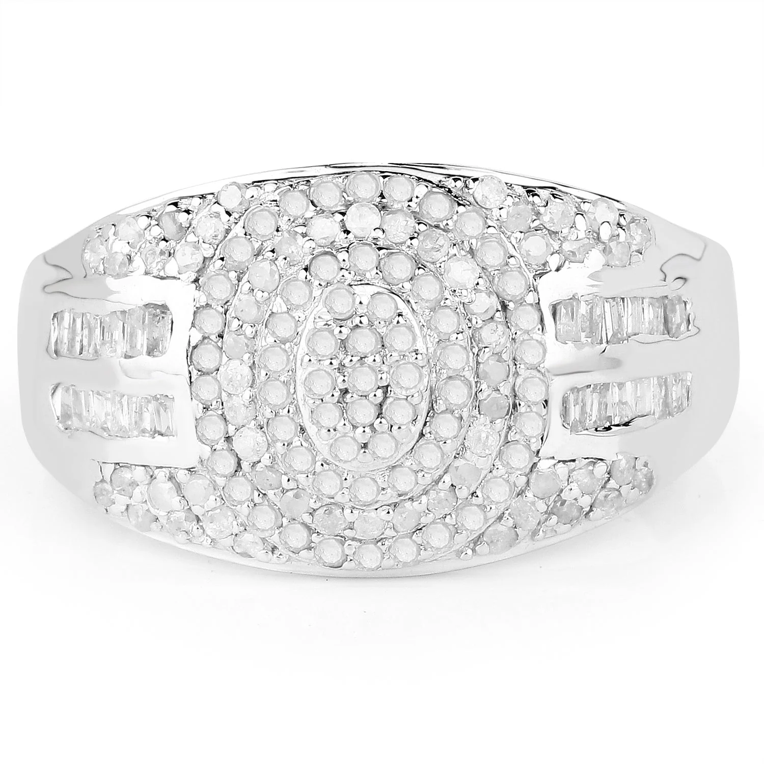 1.15 Carat Genuine White Diamond .925 Sterling Silver Ring - Image 3