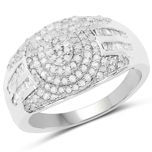 1.15 Carat Genuine White Diamond .925 Sterling Silver Ring - Image 4