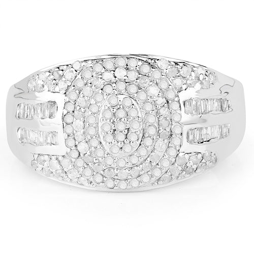 1.15 Carat Genuine White Diamond .925 Sterling Silver Ring - Image 6