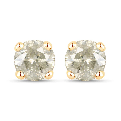 1.16 Carat Genuine LB Diamond 14K Yellow Gold Earrings - Image 2
