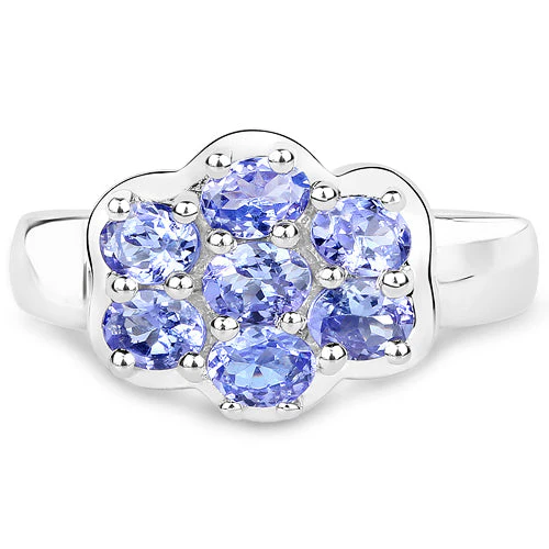 1.19 Carat Genuine Tanzanite .925 Sterling Silver Ring - Image 8