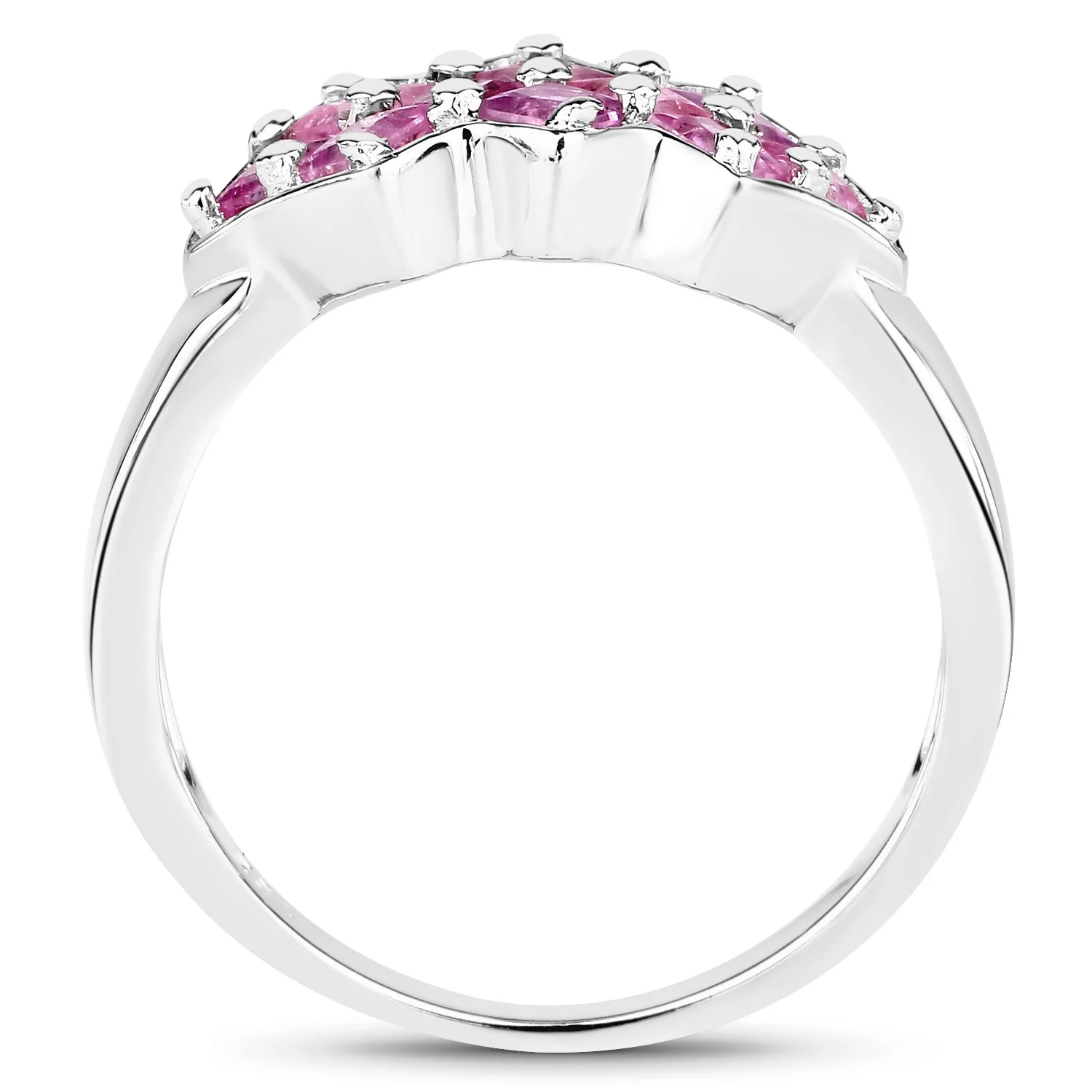 1.20 Carat Genuine Pink Sapphire .925 Sterling Silver Ring - Image 2