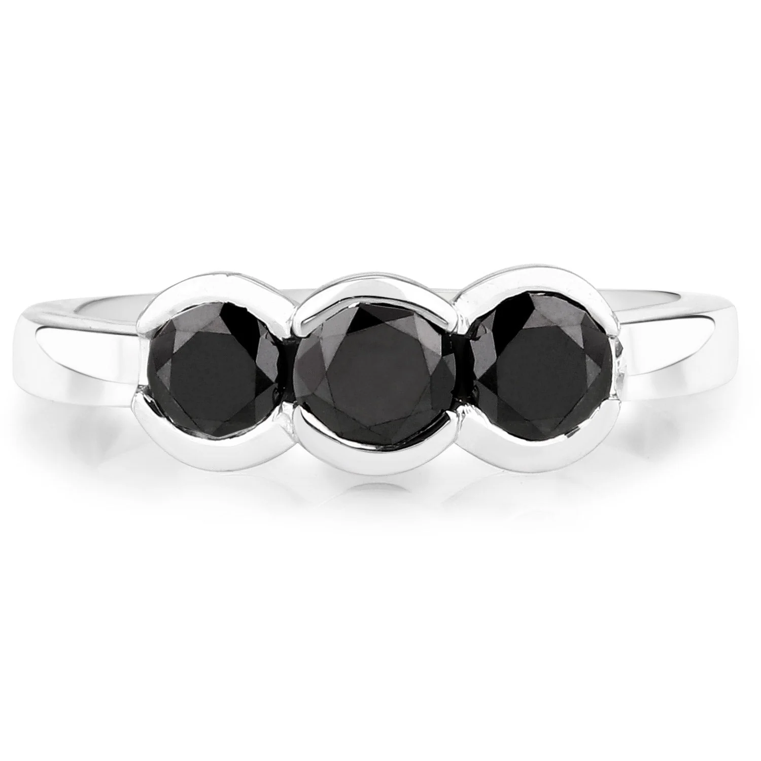 1.22 Carat Genuine Black Diamond .925 Sterling Silver Ring - Image 3