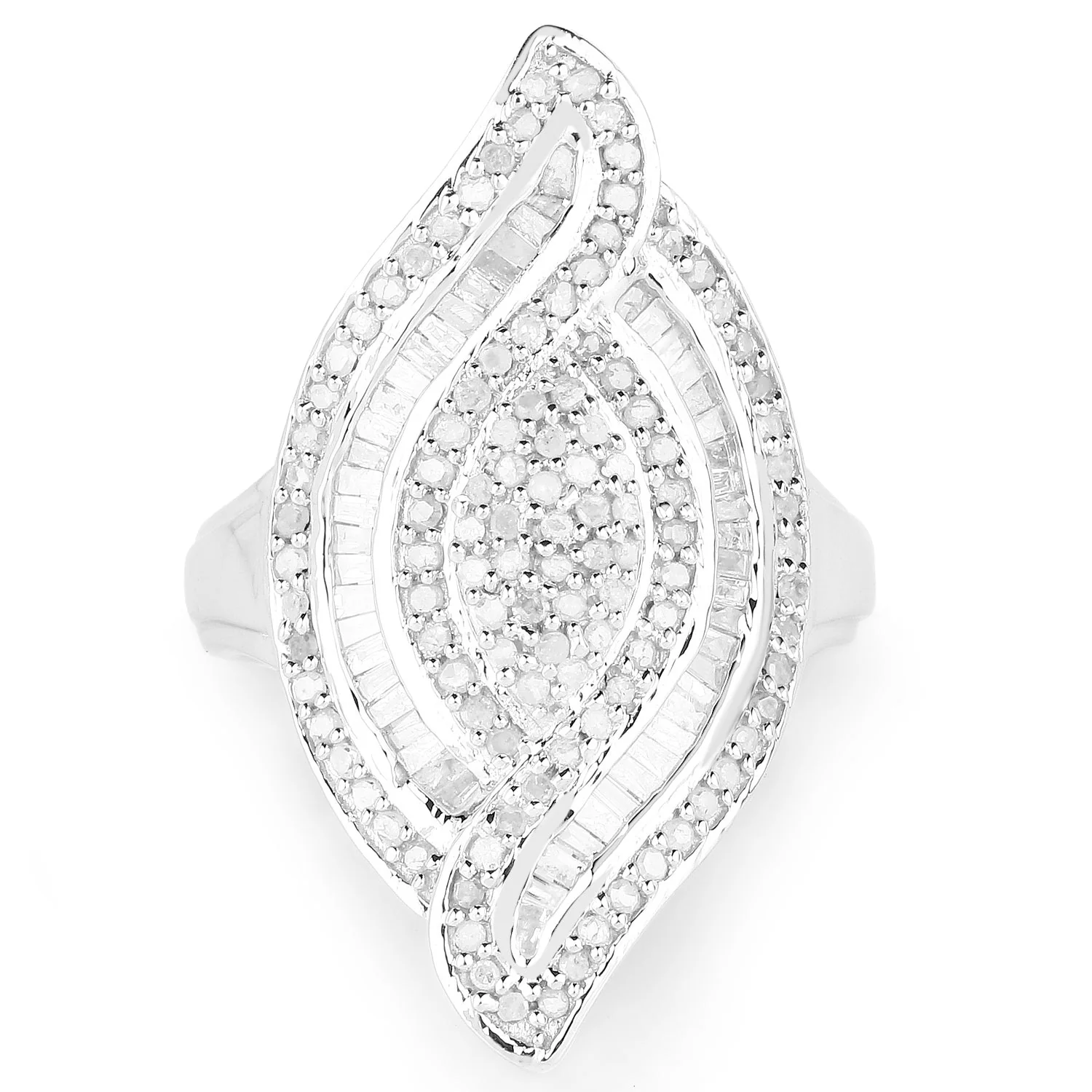 1.22 Carat Genuine White Diamond .925 Sterling Silver Ring - Image 3