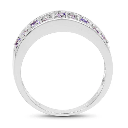 1.23 Carat Genuine Tanzanite .925 Sterling Silver Ring - Image 5