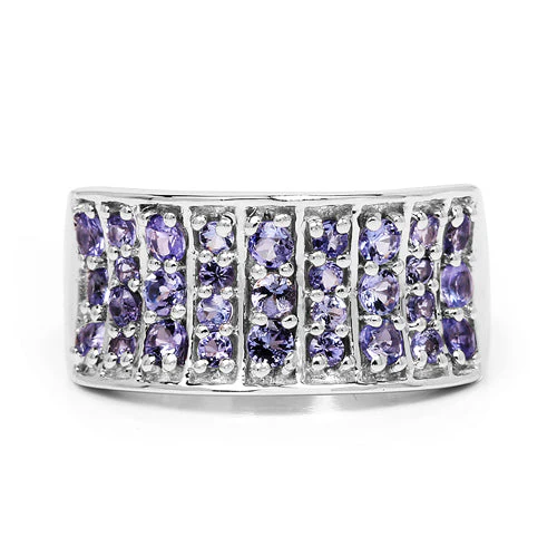 1.23 Carat Genuine Tanzanite .925 Sterling Silver Ring - Image 6