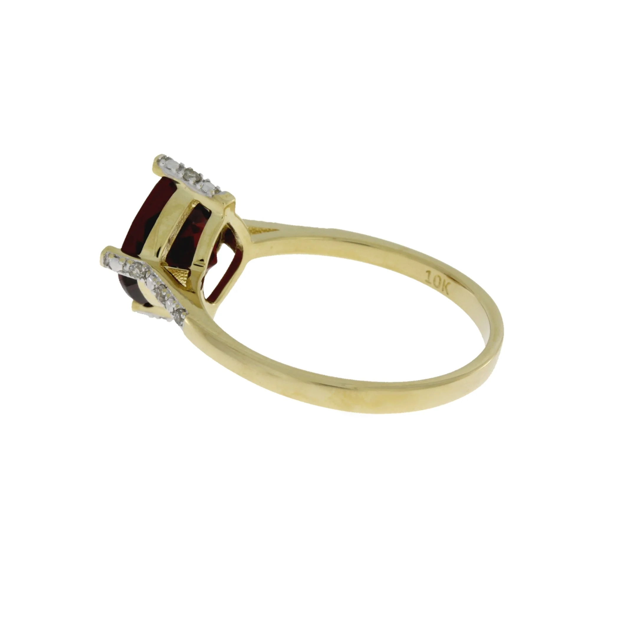 1.25ct Garnet Diamond Ring 10KT Yellow Gold - Image 2