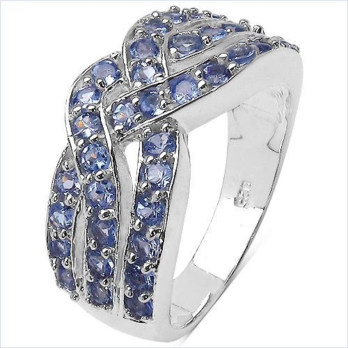 1.26 Carat Genuine Tanzanite .925 Sterling Silver Ring - Image 2