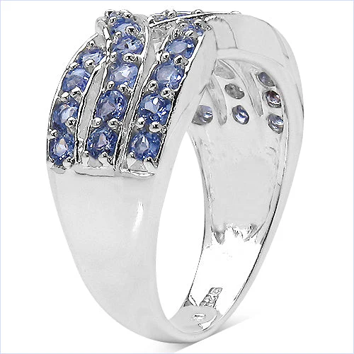 1.26 Carat Genuine Tanzanite .925 Sterling Silver Ring - Image 6