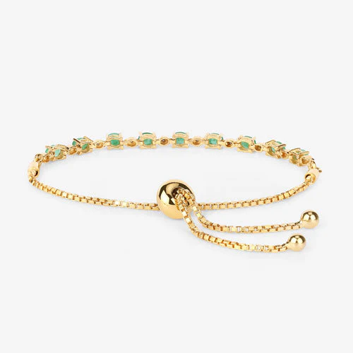 1.29 Carat Genuine Emerald and White Diamond .925 Sterling Silver Bracelet - Image 12