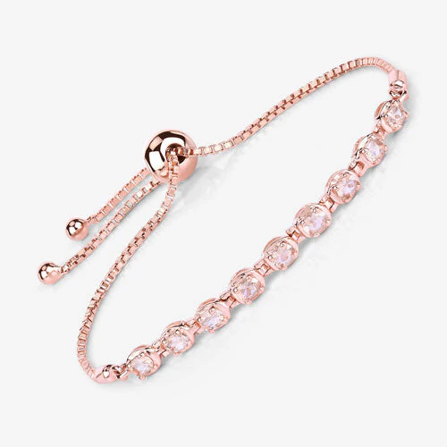 1.35 Carat Genuine Morganite .925 Sterling Silver Bracelet - Image 10