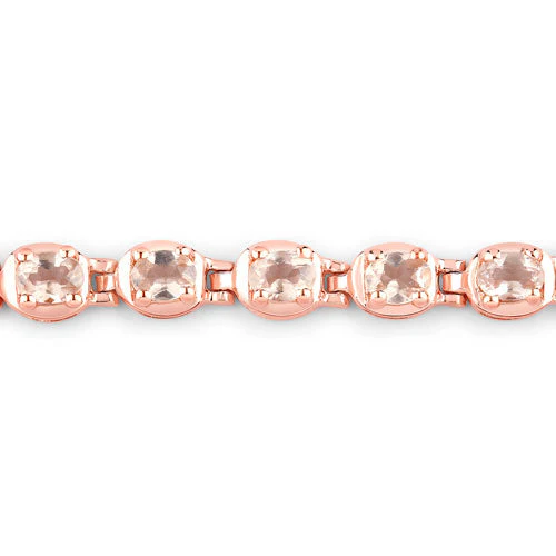 1.35 Carat Genuine Morganite .925 Sterling Silver Bracelet - Image 5