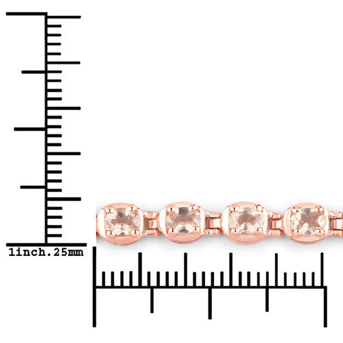 1.35 Carat Genuine Morganite .925 Sterling Silver Bracelet - Image 6