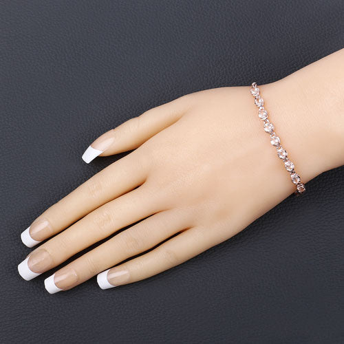 1.35 Carat Genuine Morganite .925 Sterling Silver Bracelet - Image 9