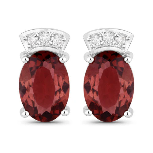 1.35 Carat Genuine Pink Tourmaline and White Diamond 14K White Gold Earrings - Image 5