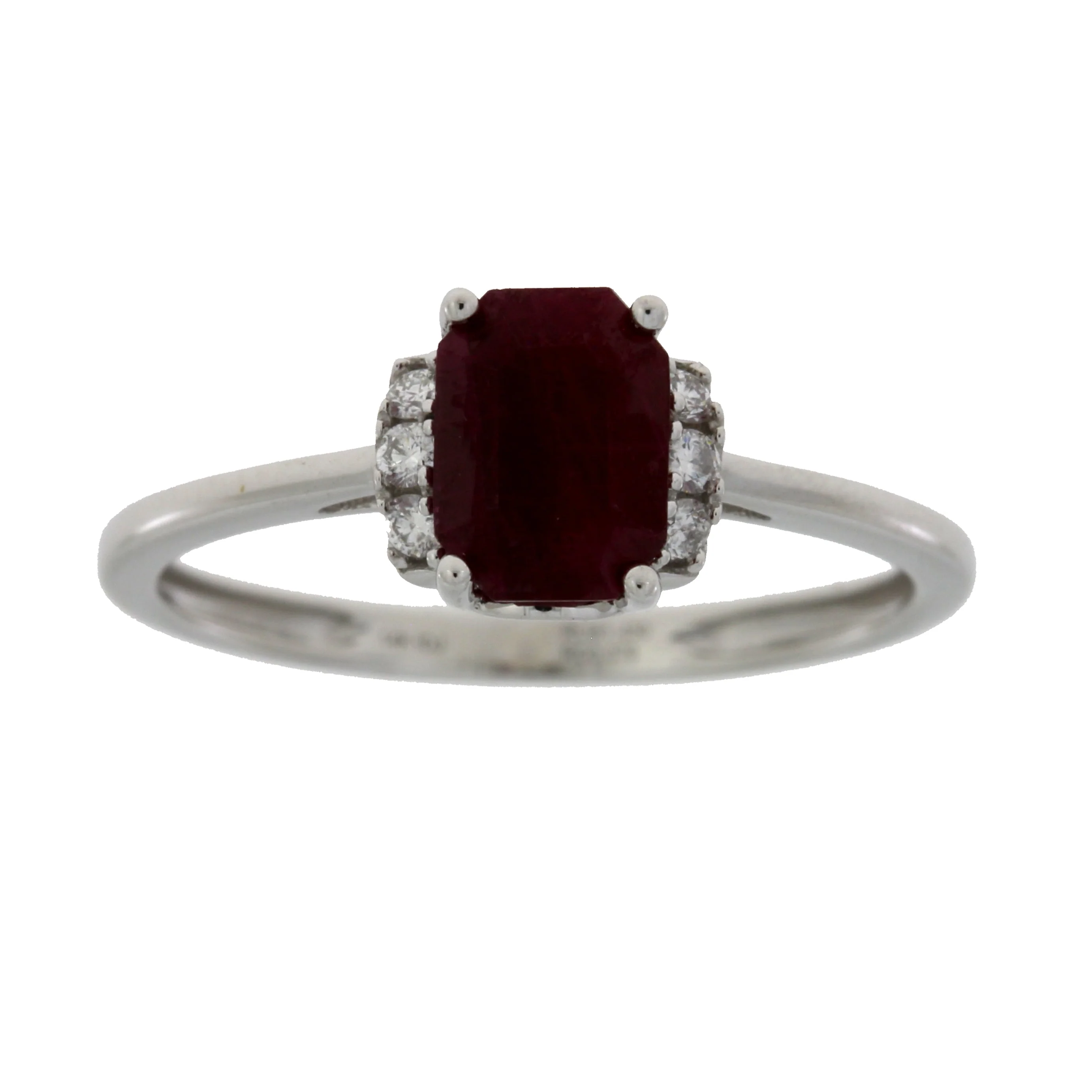 1.38ct Ruby Diamond Ring 14KT White Gold - Image 3