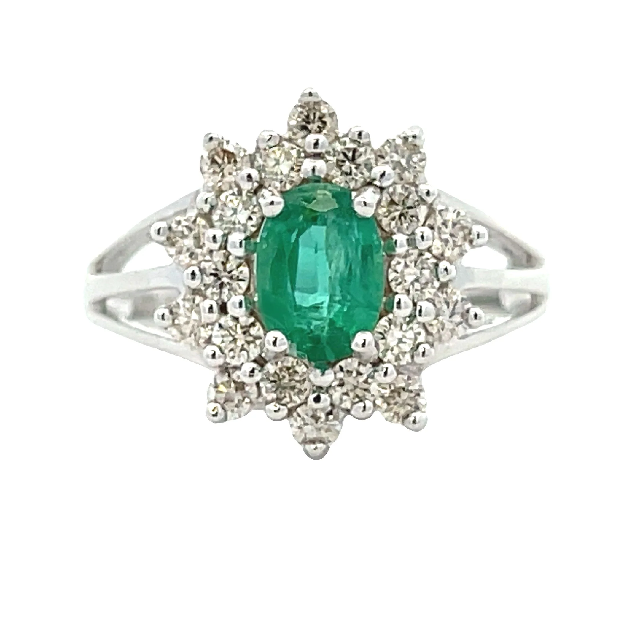 1.43ct Emerald Diamond Ring 14KT White Gold - Image 2
