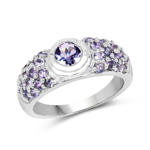 1.45 Carat Genuine Tanzanite .925 Sterling Silver Ring - Image 4