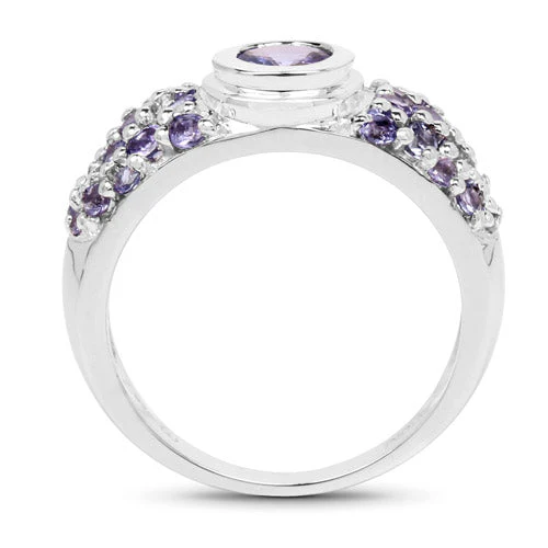 1.45 Carat Genuine Tanzanite .925 Sterling Silver Ring - Image 5