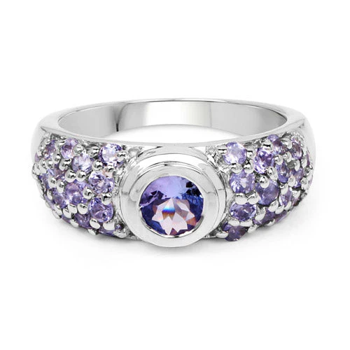 1.45 Carat Genuine Tanzanite .925 Sterling Silver Ring - Image 6