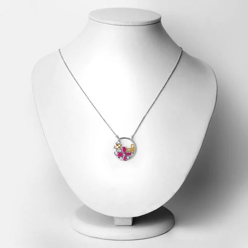 1.47 Carat Genuine Ruby and White Topaz .925 Sterling Silver Pendant - Image 6