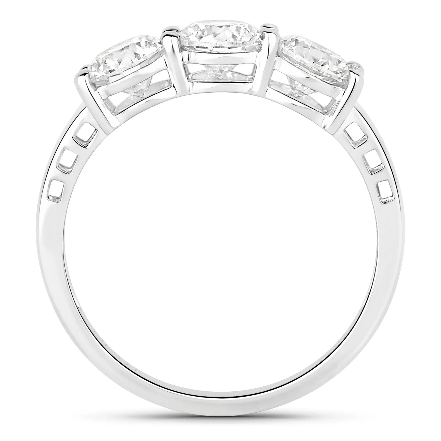 1.50 Carat Genuine Lab Grown Diamond 14K White Gold Ring - Image 2