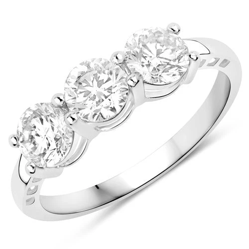 1.50 Carat Genuine Lab Grown Diamond 14K White Gold Ring - Image 3