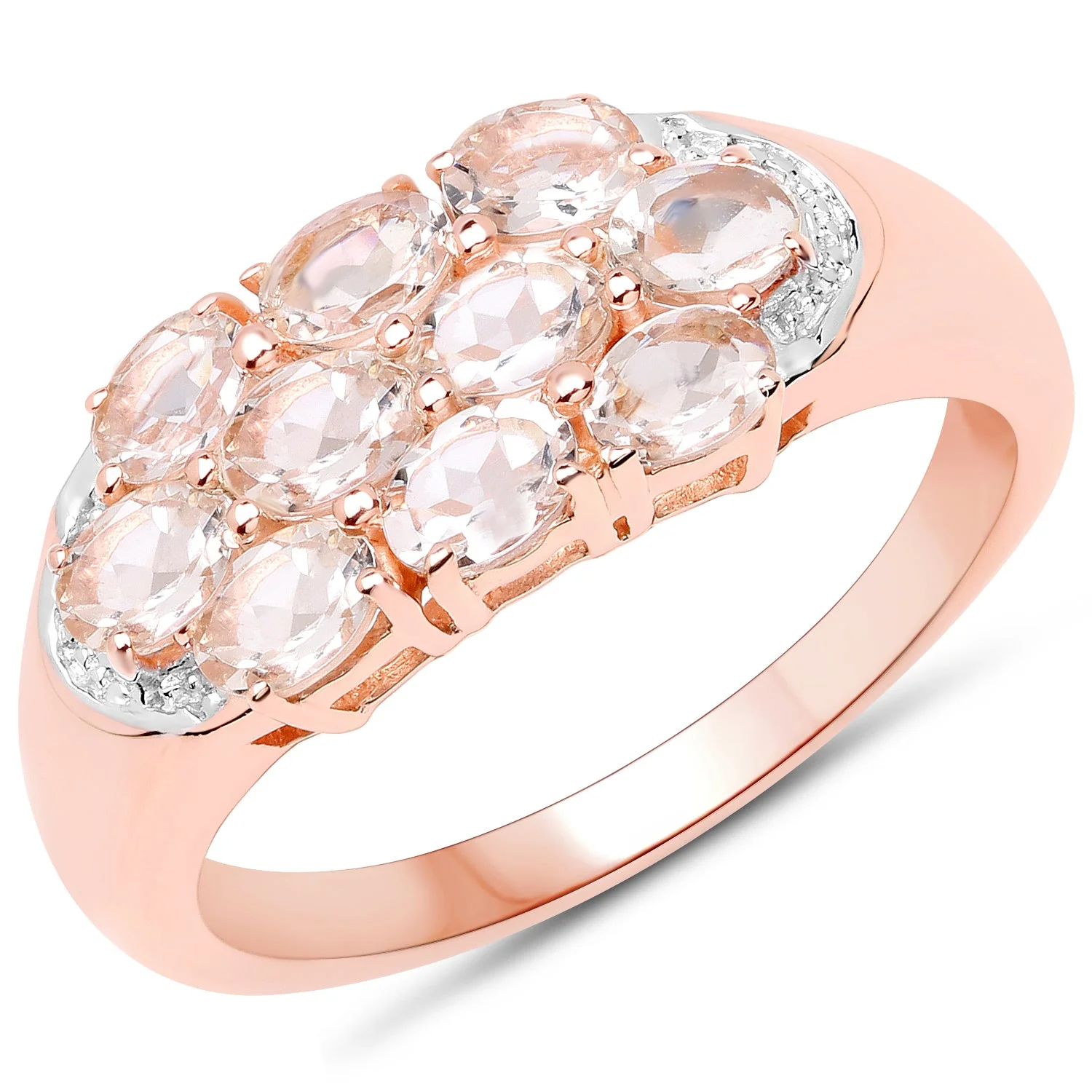 1.50 Carat Genuine Morganite .925 Sterling Silver Ring - Image 2