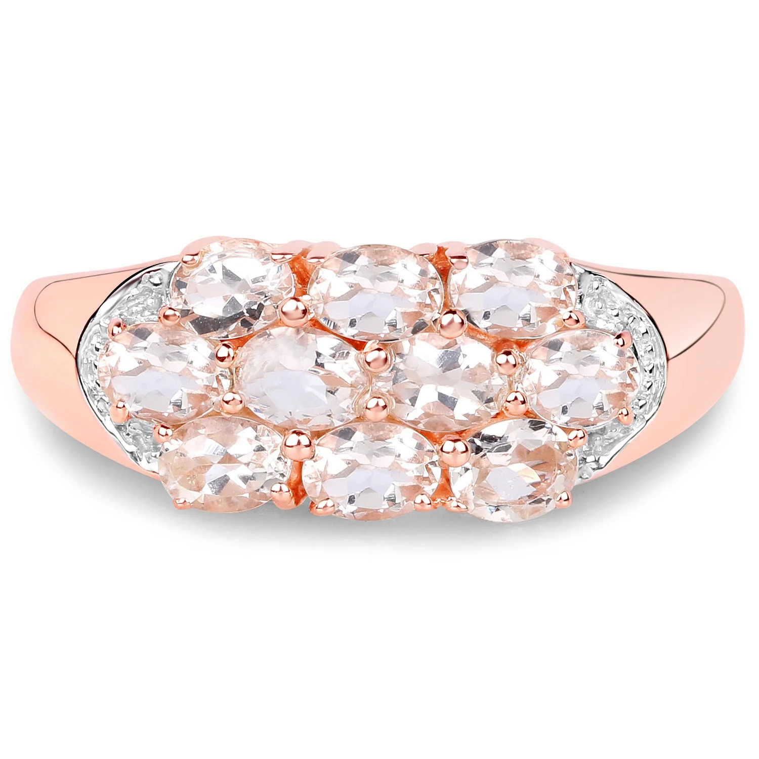 1.50 Carat Genuine Morganite .925 Sterling Silver Ring - Image 5
