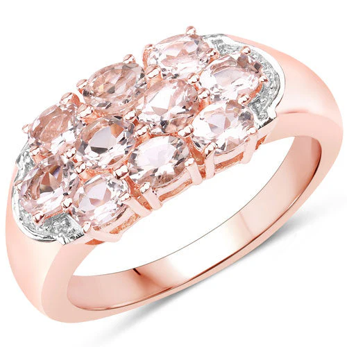 1.50 Carat Genuine Morganite .925 Sterling Silver Ring - Image 6