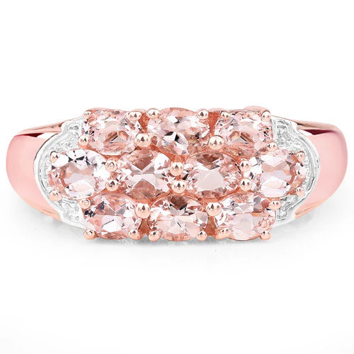 1.50 Carat Genuine Morganite .925 Sterling Silver Ring - Image 8