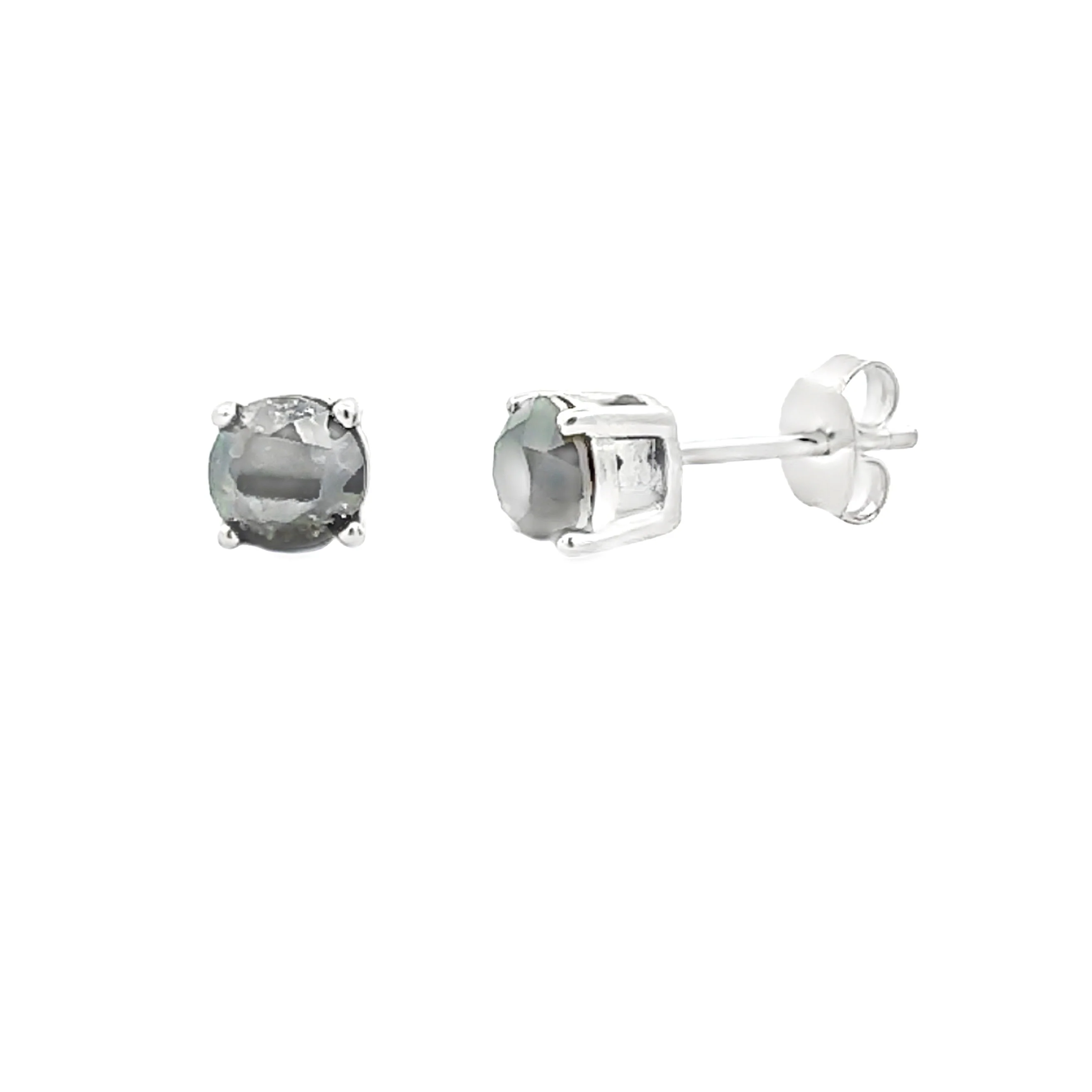 1.50ct Black Diamond Stud Earrings Sterling Silver - Image 3