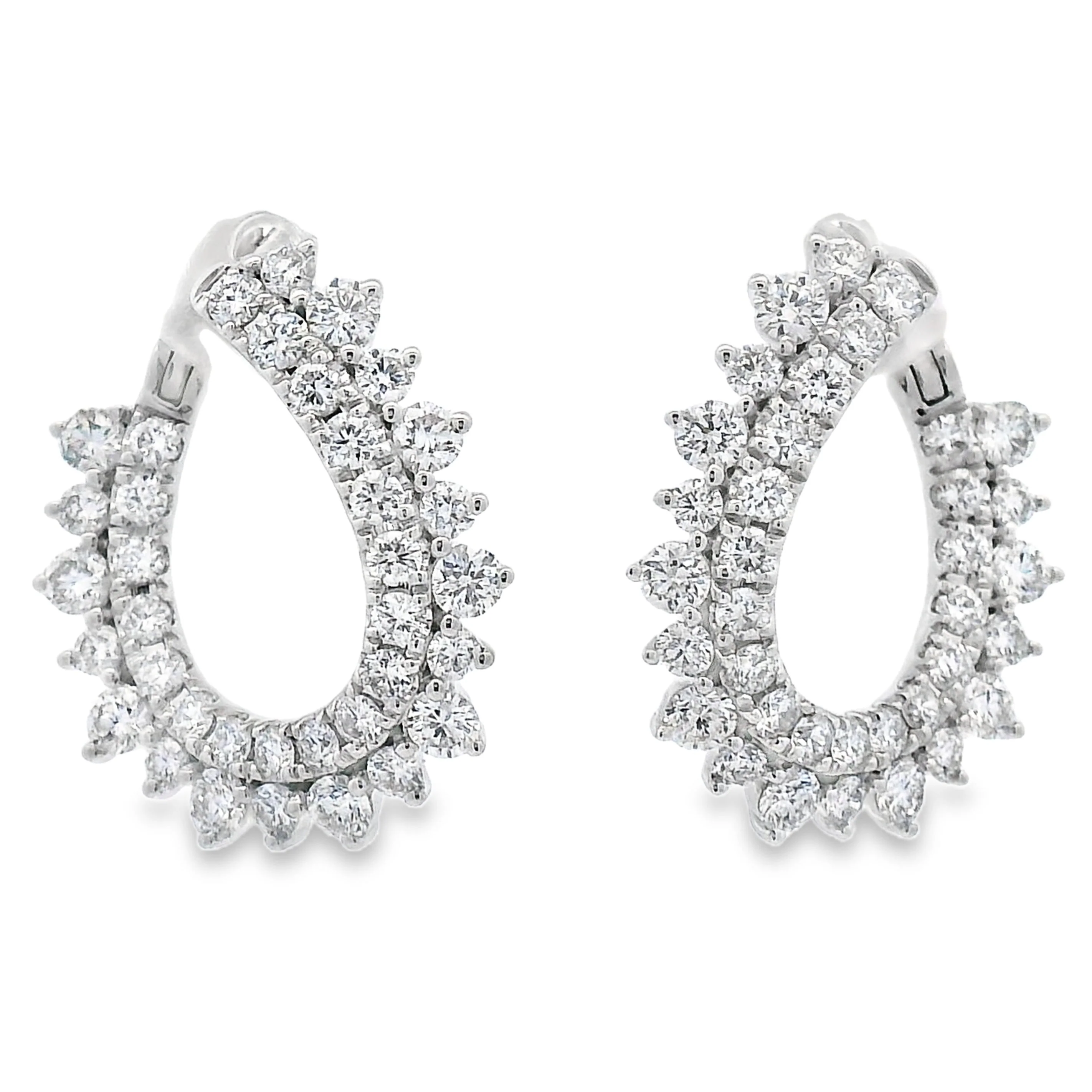 1.50ct Lab Grown Diamond Hoop Earrings 14KT White Gold