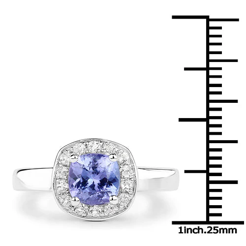 1.51 Carat Genuine Tanzanite and White Topaz .925 Sterling Silver ring - Image 6