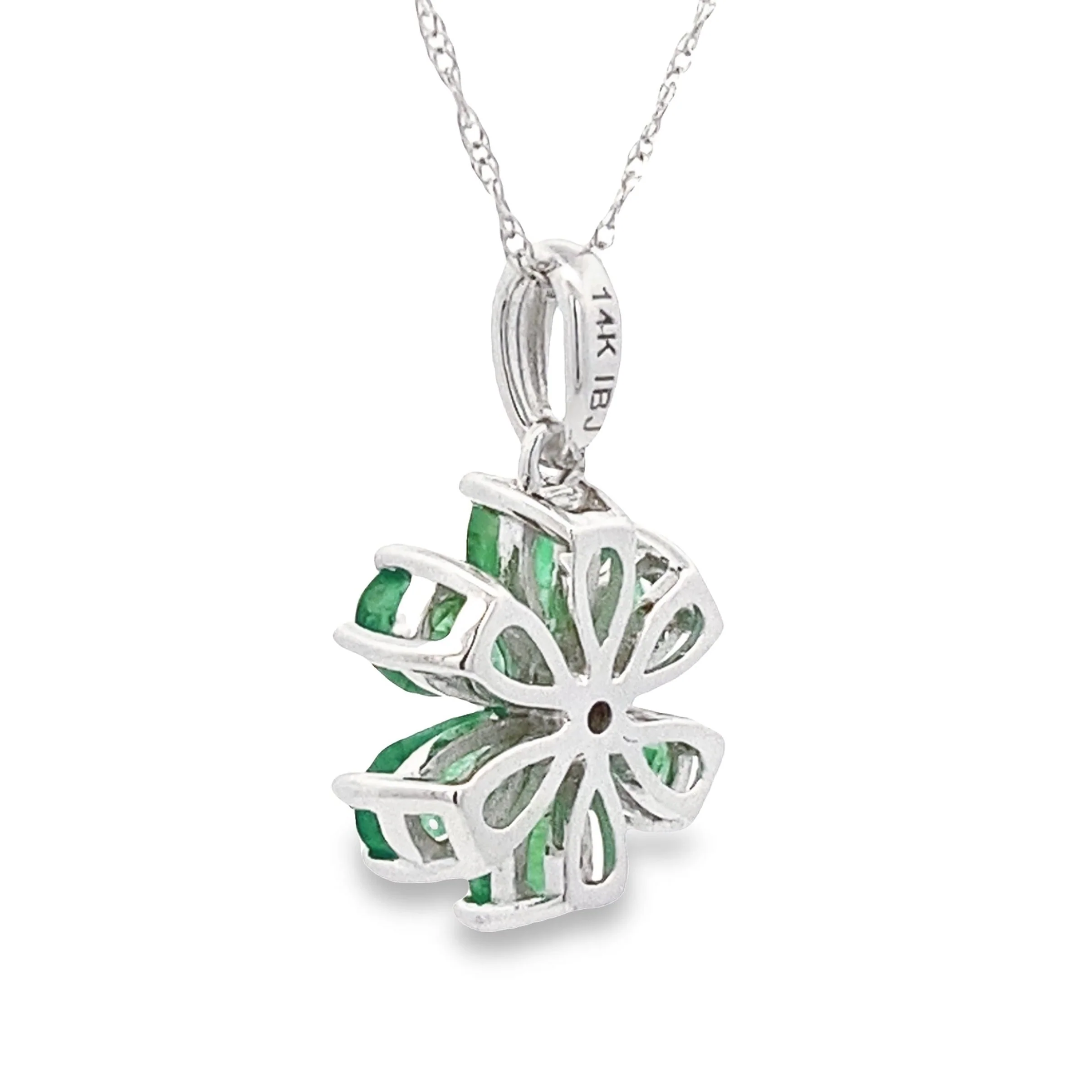 1.51ct Emerald Diamond Fashion Pendants 14KT White Gold - Image 5