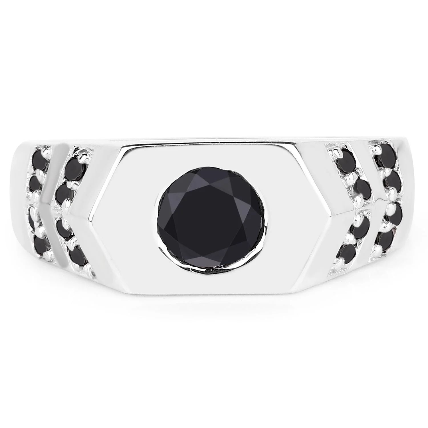 1.53 Carat Genuine Black Diamond .925 Sterling Silver Ring - Image 3