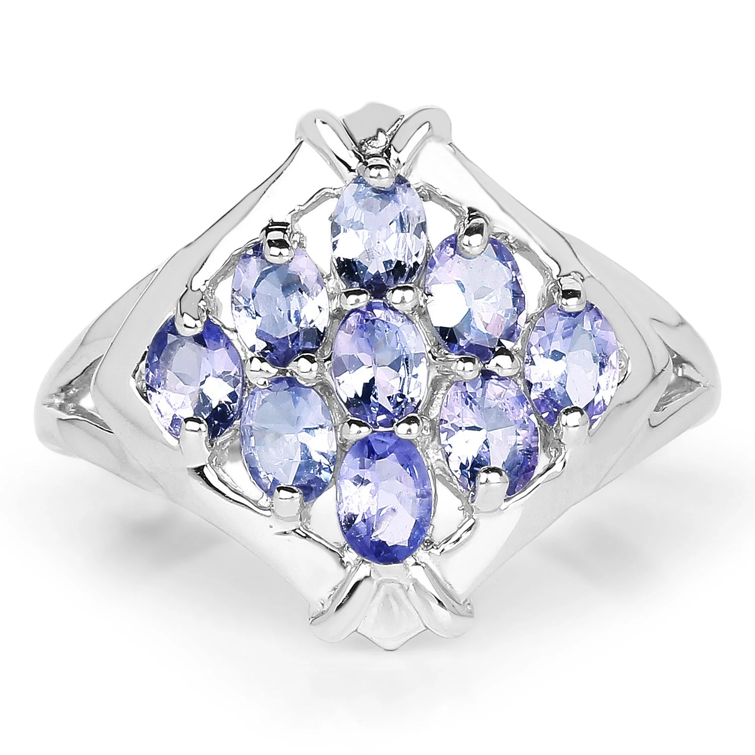 1.53 Carat Genuine Tanzanite .925 Sterling Silver Ring - Image 4