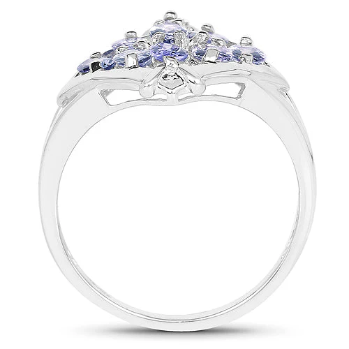 1.53 Carat Genuine Tanzanite .925 Sterling Silver Ring - Image 6