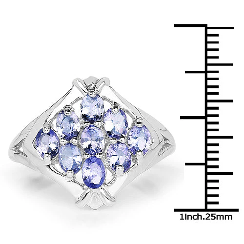 1.53 Carat Genuine Tanzanite .925 Sterling Silver Ring - Image 7
