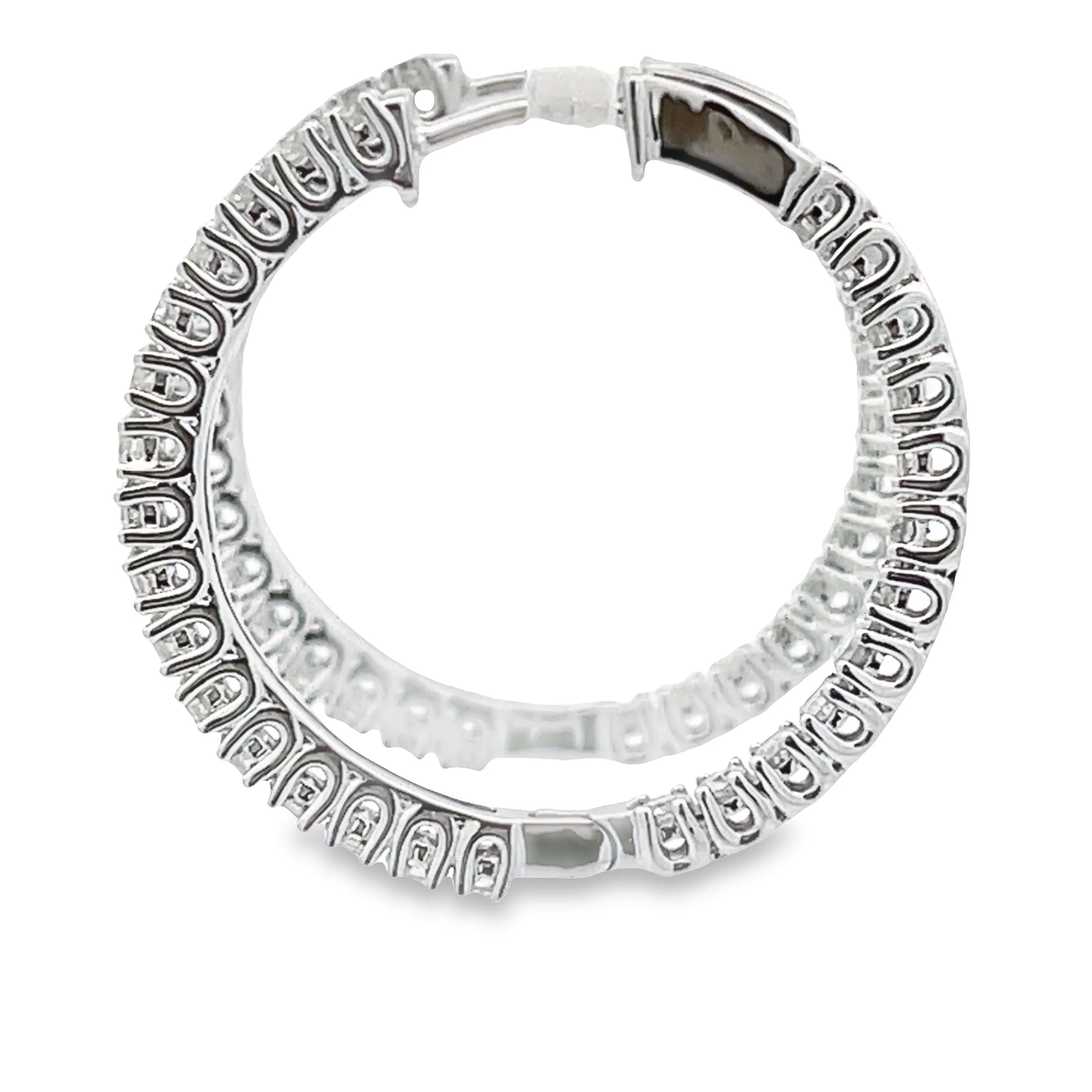 1.53ct Diamond Hoop Earrings 10KT White Gold - Image 5