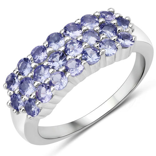1.54 Carat Genuine Tanzanite .925 Sterling Silver Ring - Image 5