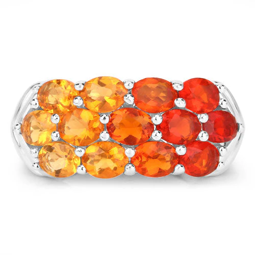 1.56 Carat Genuine Fire Opal .925 Sterling Silver Ring - Image 3