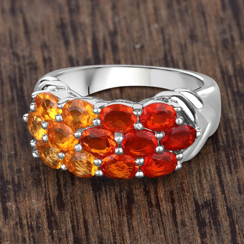 1.56 Carat Genuine Fire Opal .925 Sterling Silver Ring - Image 4