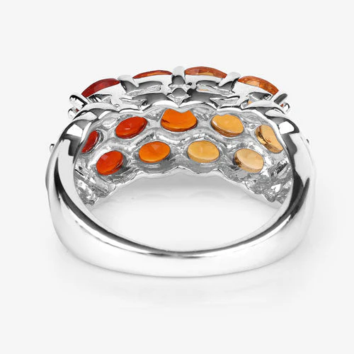 1.56 Carat Genuine Fire Opal .925 Sterling Silver Ring - Image 6