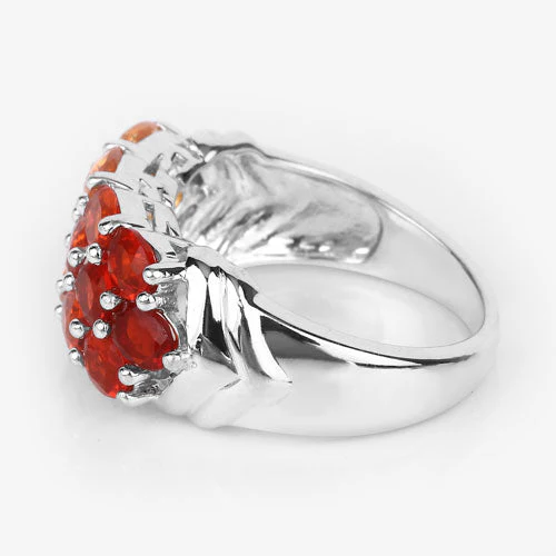 1.56 Carat Genuine Fire Opal .925 Sterling Silver Ring - Image 7
